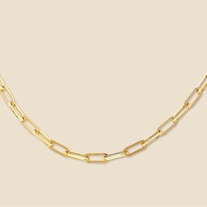 14K Real Gold 4.0mm Paperclip Necklace | Elegant Jewelry by Tehrani Jewelry